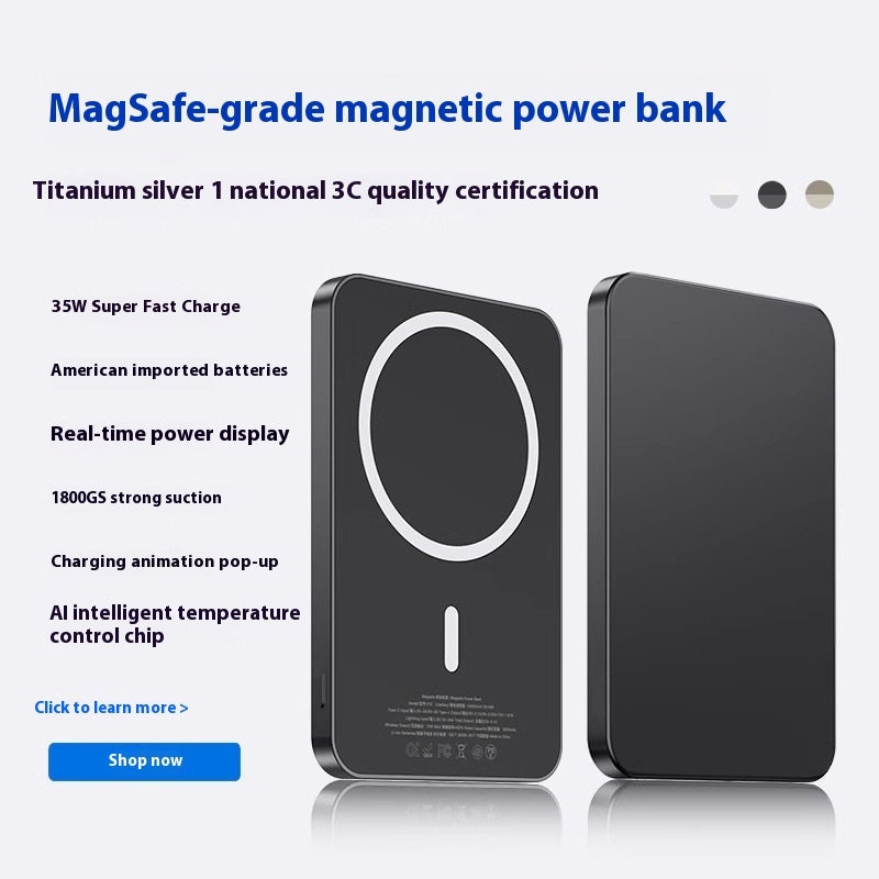 FrostVolt Magnetic Wireless Power Bank – Slim Fast Charging Portable Charger