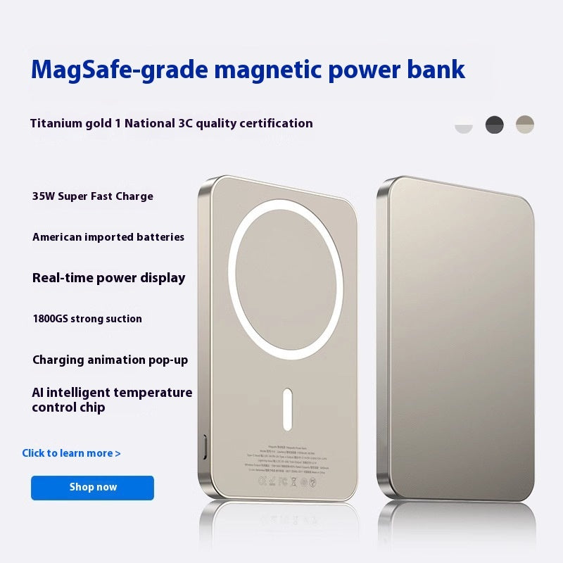 FrostVolt Magnetic Wireless Power Bank – Slim Fast Charging Portable Charger